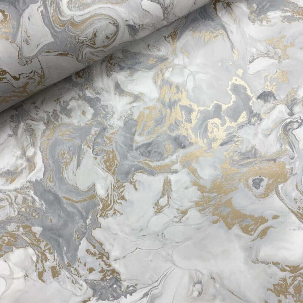 This image shows product Muriva Wallpaper 166506 Elixir Marble Grey Gold
