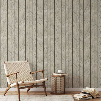 This image shows product Muriva Wallpaper 193501 Woodgrain Panel Natural