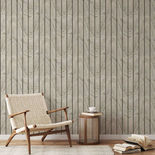 This image shows product Muriva Wallpaper 193501 Woodgrain Panel Natural
