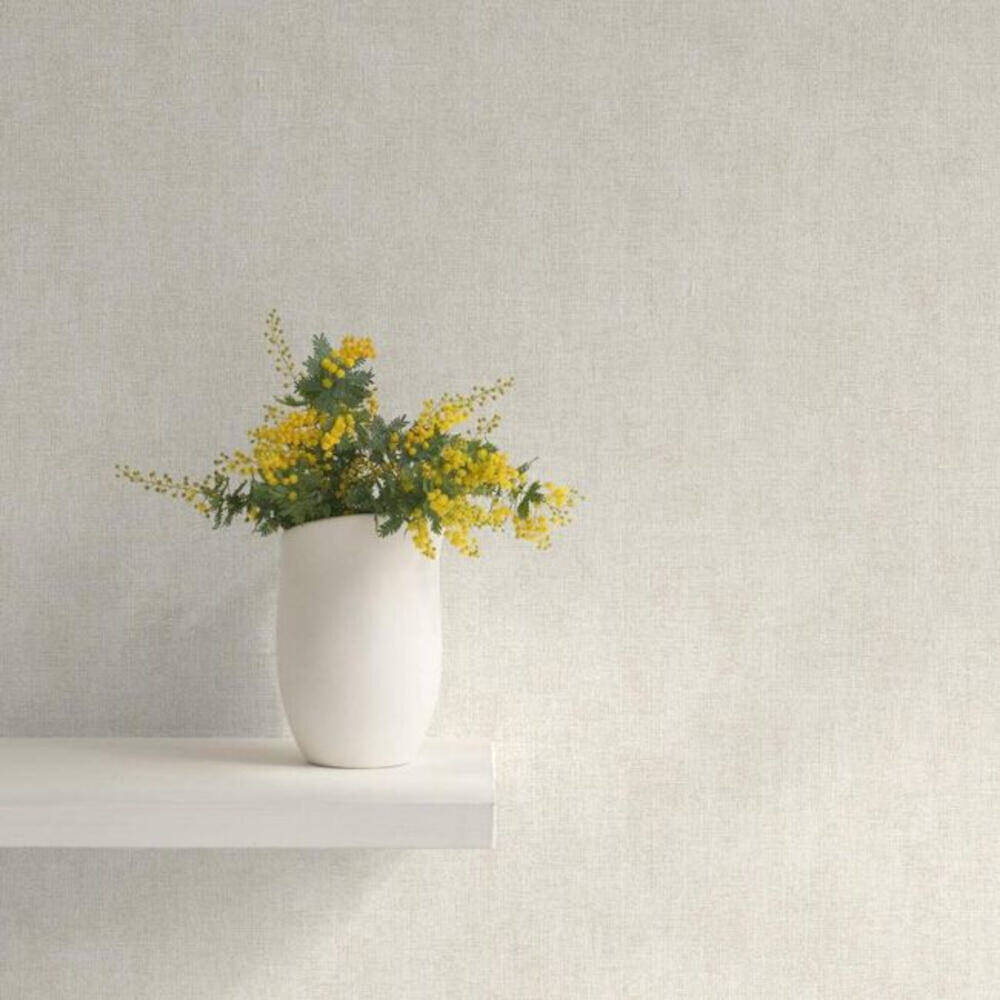 This image shows product Muriva Wallpaper 173536 Linen Texture Cream Darcy James