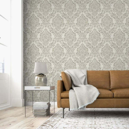 This image shows product Muriva Wallpaper 173514 Eleanor Damask Cream