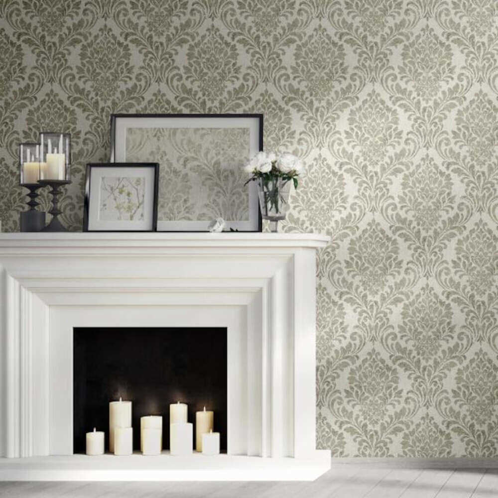 This image shows product Muriva Wallpaper 173514 Eleanor Damask Cream