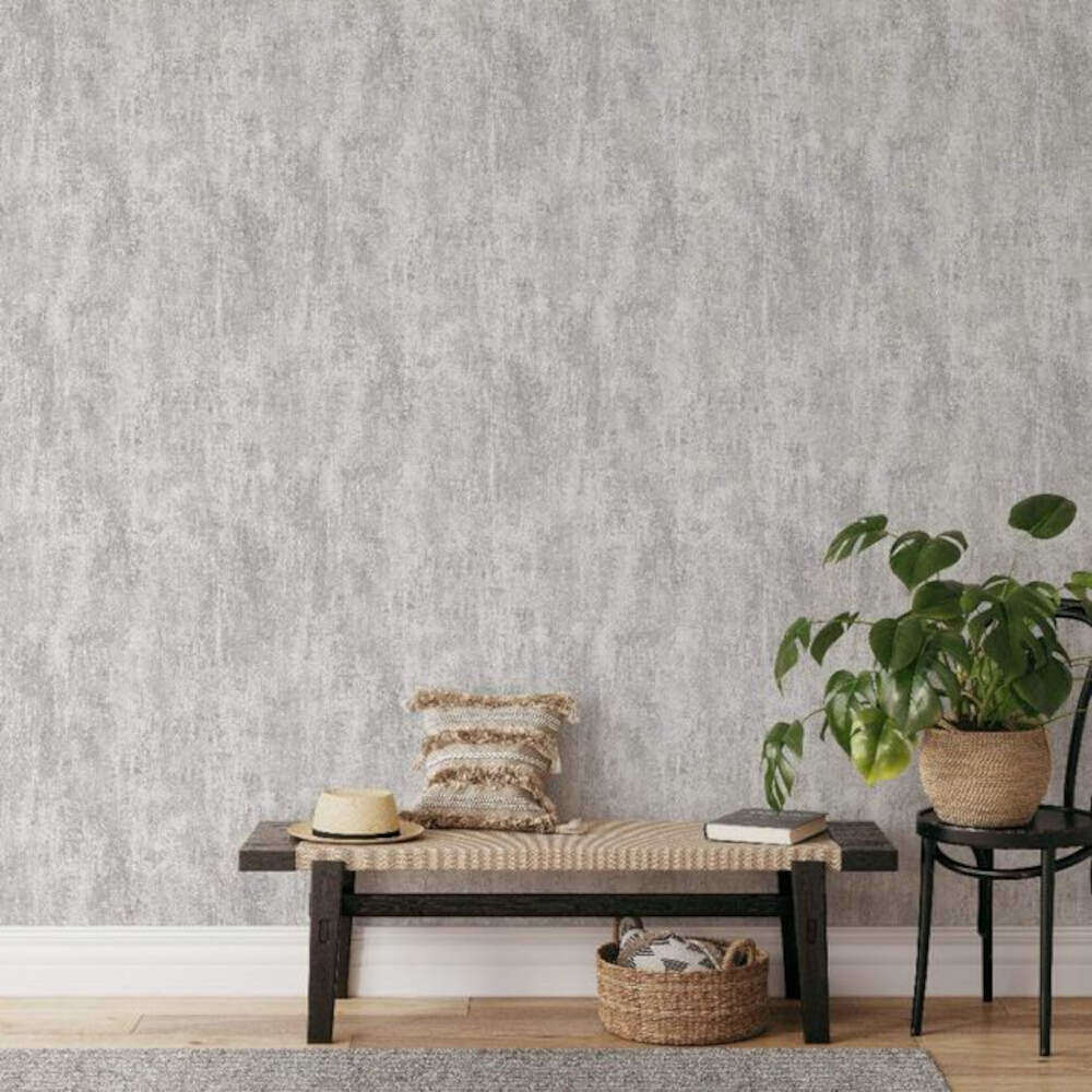 This image shows product Muriva Wallpaper 209101 Phelan Texture Blown Vinyl Grey