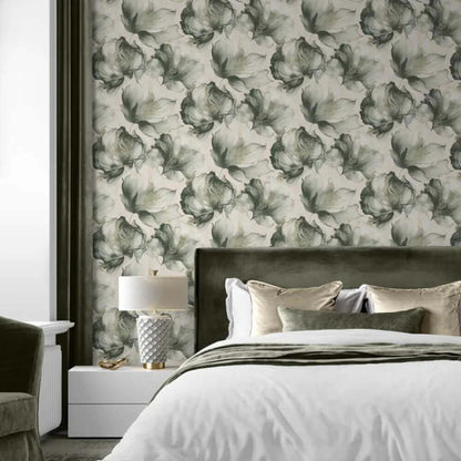 This image shows product Muriva Wallpaper 212503 Elysian Floral Green and Gold