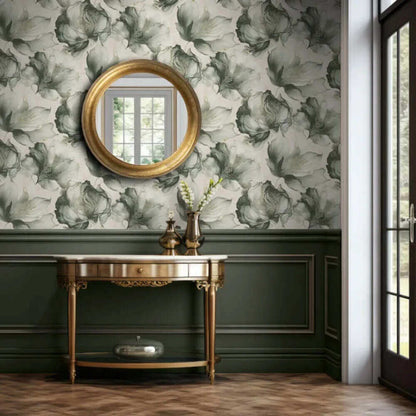 This image shows product Muriva Wallpaper 212503 Elysian Floral Green and Gold