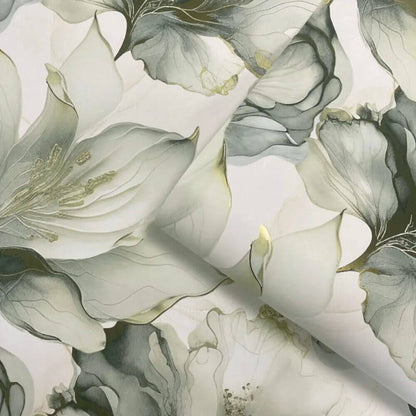 This image shows product Muriva Wallpaper 212503 Elysian Floral Green and Gold