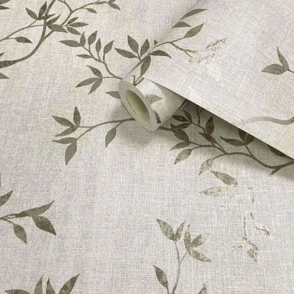 This image shows product Muriva Wallpaper 173573 Japandi Leaf Cream Floral Darcy James