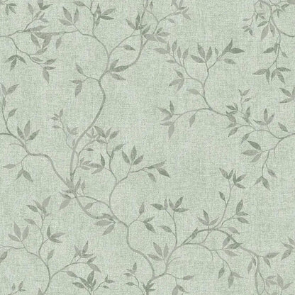 This image shows product Muriva Wallpaper 173574 Japandi Leaf Green Floral Darcy James