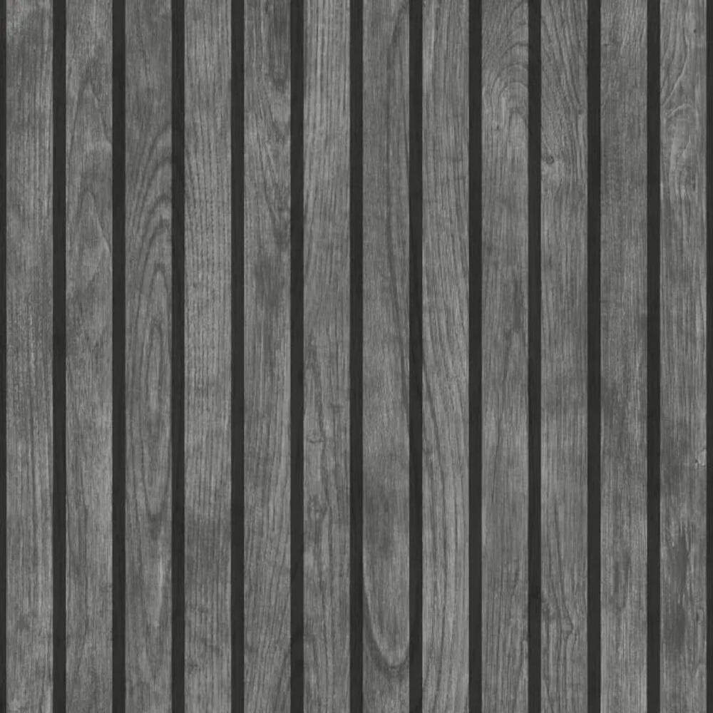 This image shows product Muriva Wallpaper 102576 Wooded Slats Black and Grey