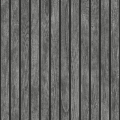 This image shows product Muriva Wallpaper 102576 Wooded Slats Black and Grey