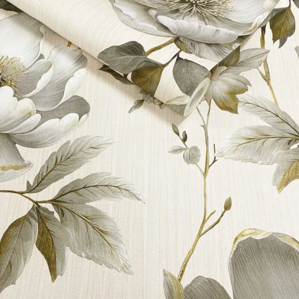 This image shows product Muriva Wallpaper 227501 Alethia Floral Wallpaper Cream