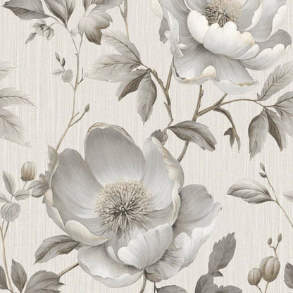 This image shows product Muriva Wallpaper 227502 Alethia Floral Grey Metallic