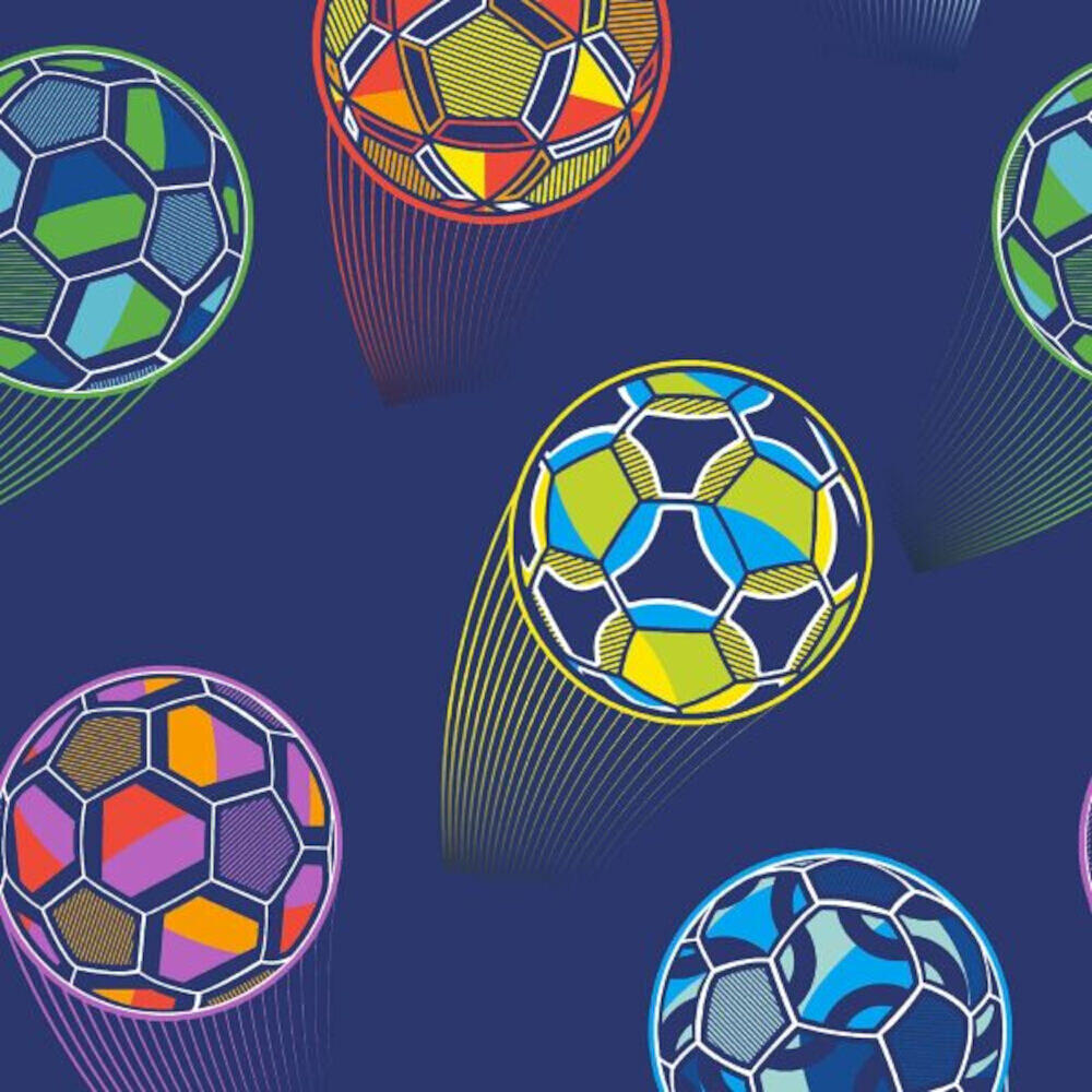 This image shows product Muriva Wallpaper 165573 Catherine Lansfield Bright Football Blue