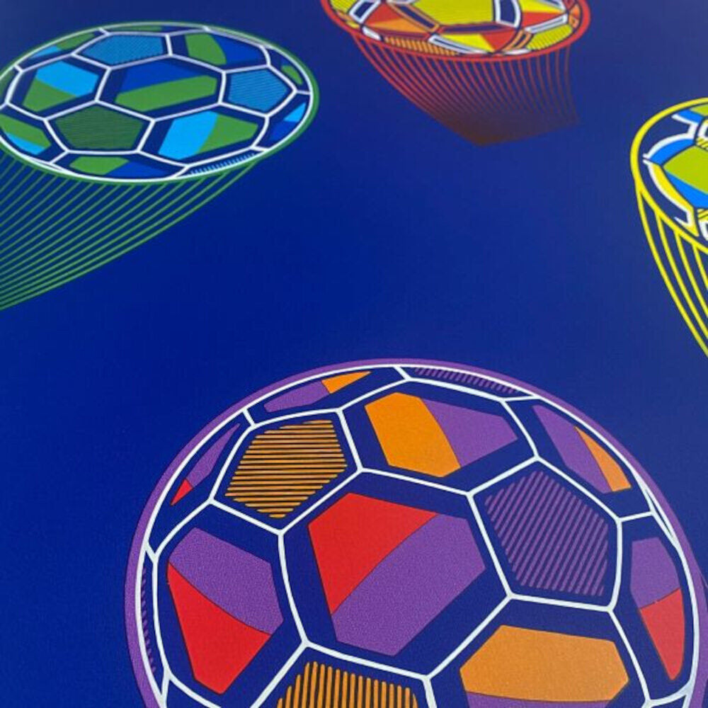 This image shows product Muriva Wallpaper 165573 Catherine Lansfield Bright Football Blue