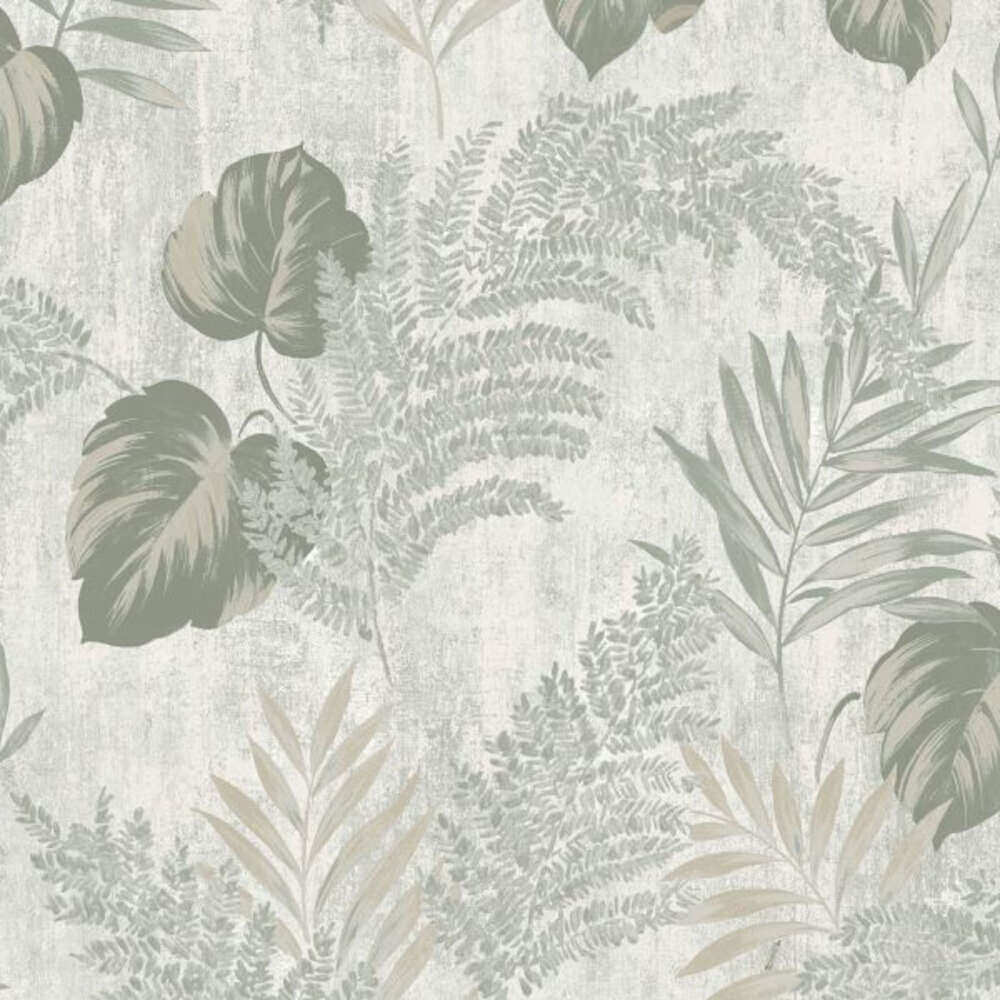This image shows product Muriva Wallpaper 209113 Phelan Leaf Vinyl Green