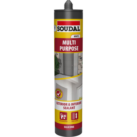Soudal Multi Purpose Silicone Sealant White 